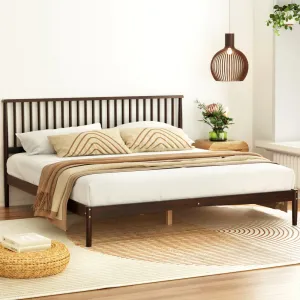 Fiji Bed Frame Wooden Base Platform - Walnut King