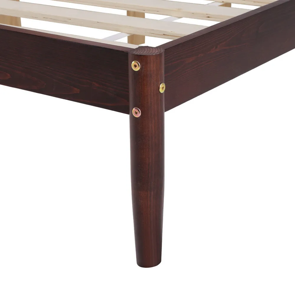 Fiji Bed Frame Wooden Base Platform - Walnut King