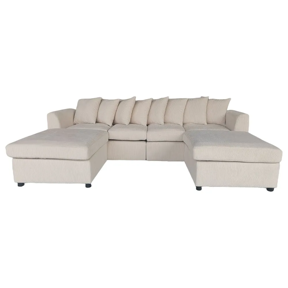 Finley Corduroy 4 Seater Sofa with 2 Ottomans