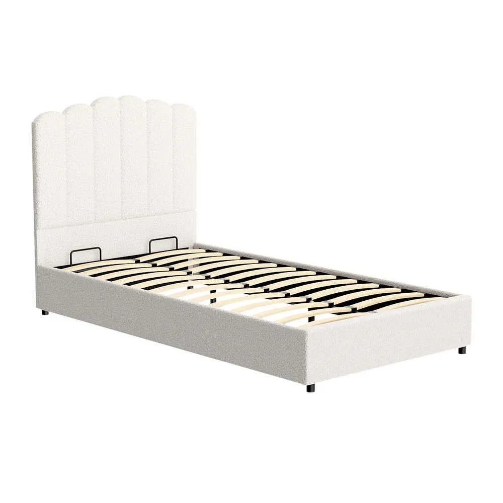 Fiona Bed Frame Boucle - Beige King Single