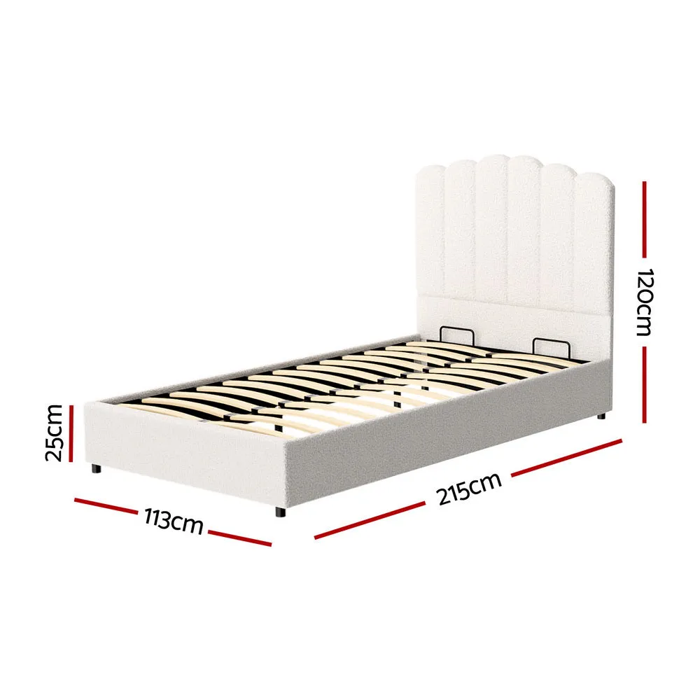 Fiona Bed Frame Boucle - Beige King Single