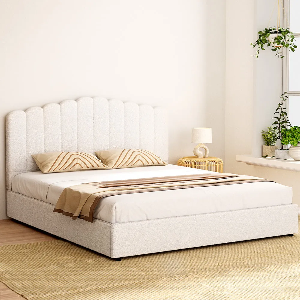 Fiona Bed Frame Boucle - Beige King