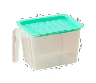 Fridge Storage Boxes with Handle & Airtight Lid ( Set of 6 - 1000ml )