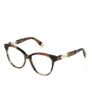 Furla Women's Brown Oval Optical Frame