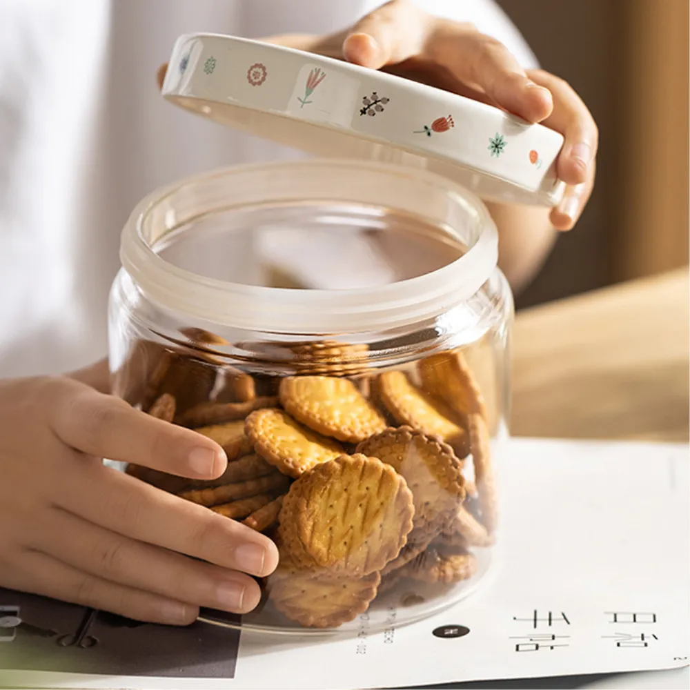 Glass Storage Jars with Sealed Ceramic Lid