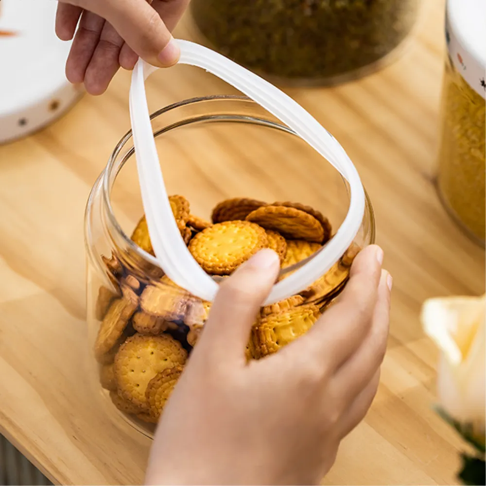 Glass Storage Jars with Sealed Ceramic Lid