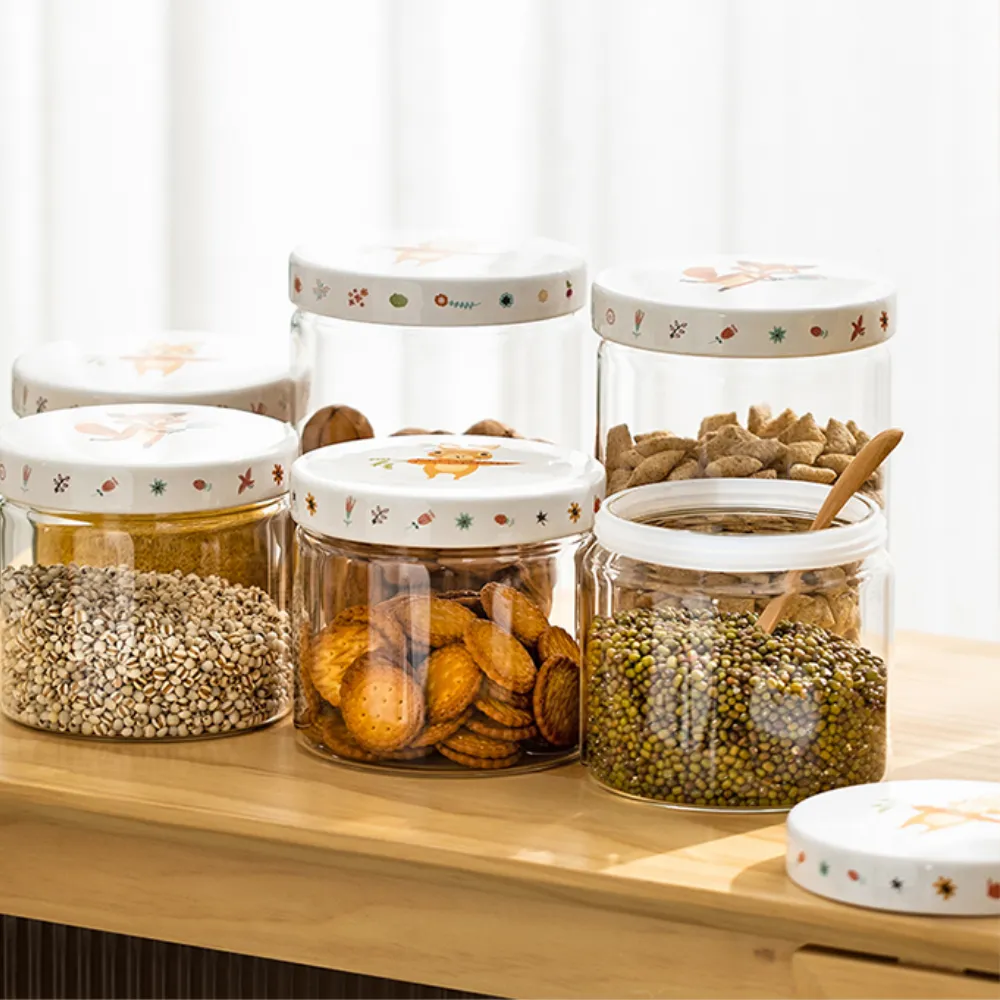 Glass Storage Jars with Sealed Ceramic Lid