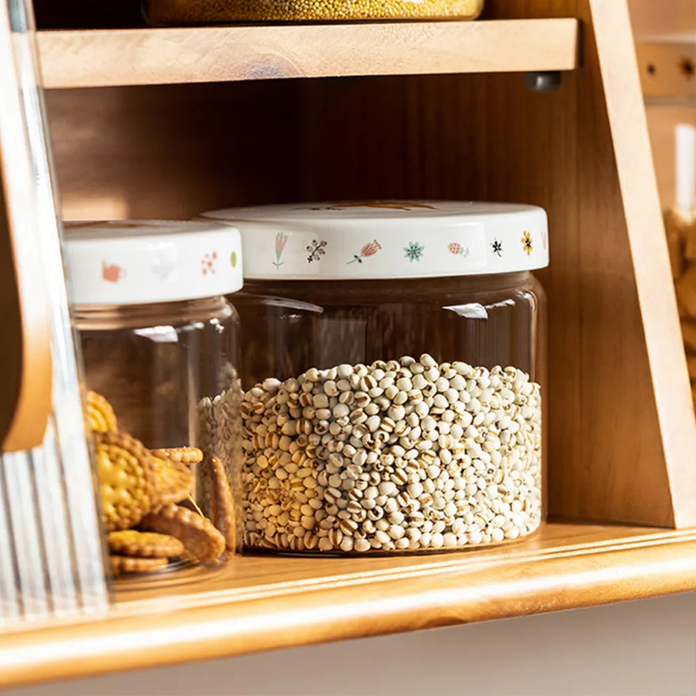 Glass Storage Jars with Sealed Ceramic Lid