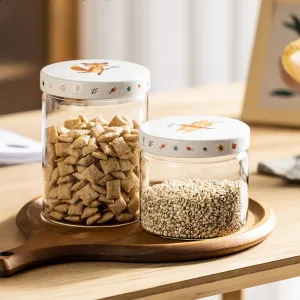 Glass Storage Jars with Sealed Ceramic Lid