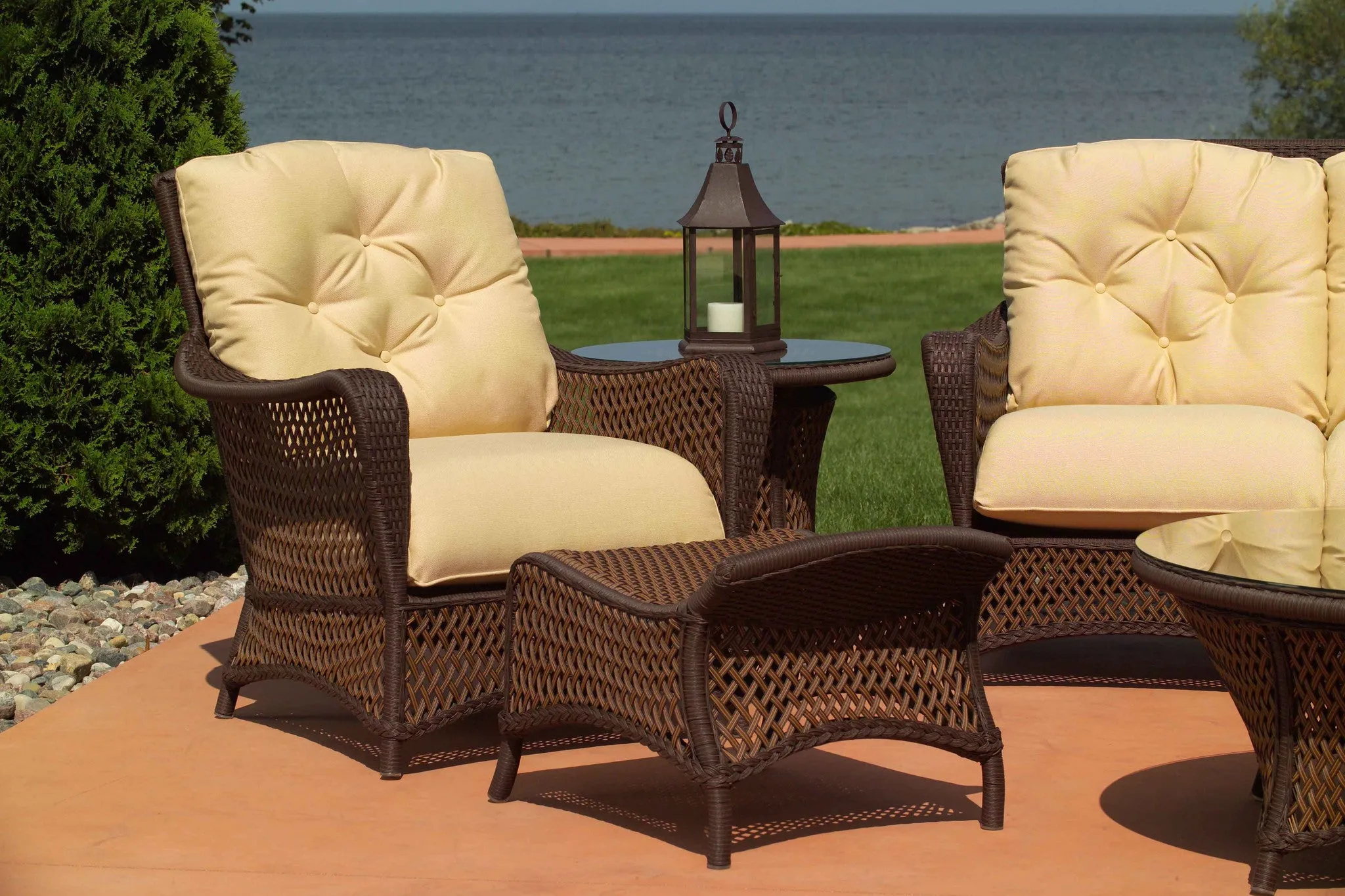 Grand Traverse Outdoor Wicker Ottoman