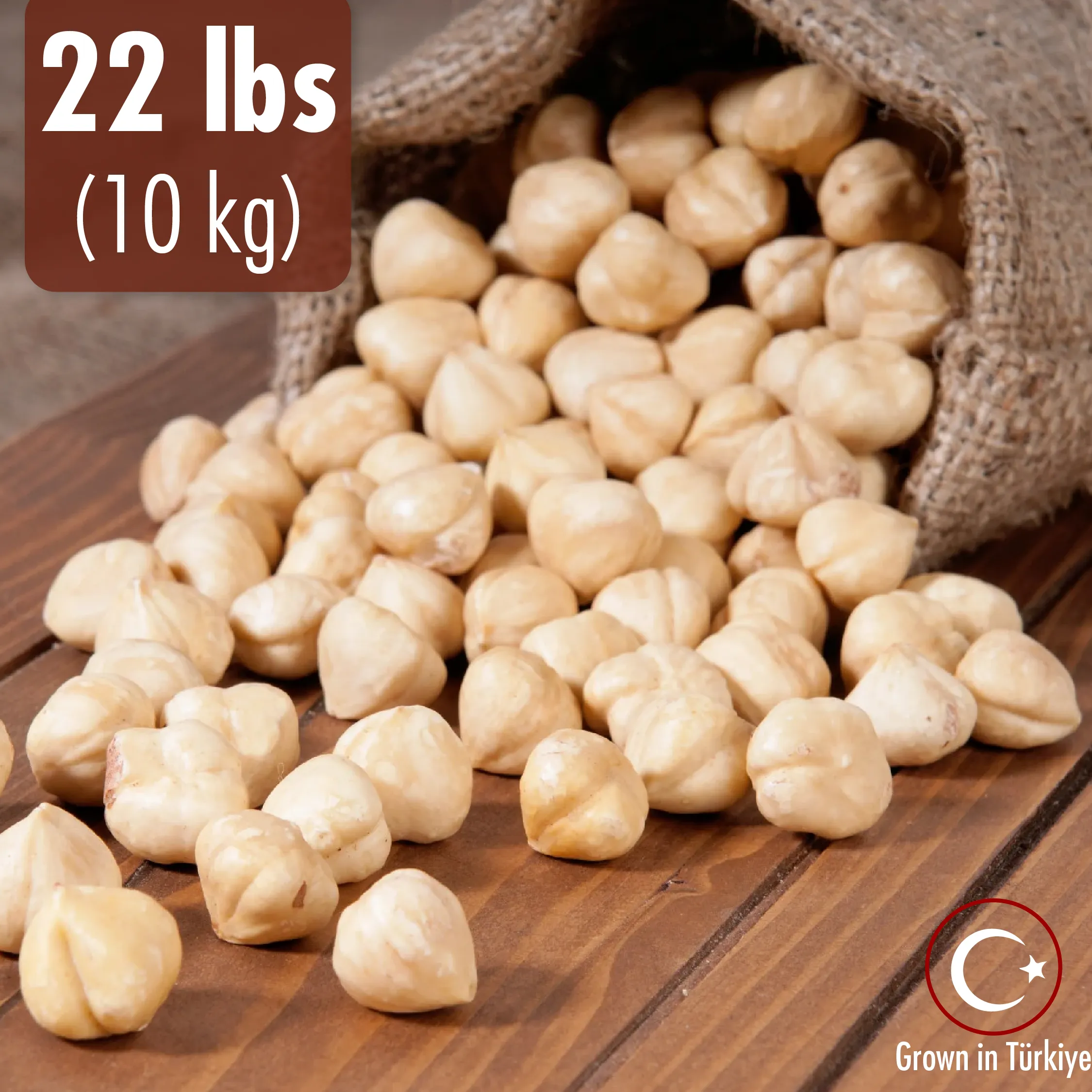 Hakan Roasted Hazelnuts Unsalted, Bulk Hazelnuts 22 lbs in Vacuum Package