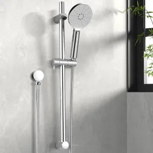 Handheld Shower Head Wall Holder 4.7'' High Pressure Adjustable 3 Modes - Chrome