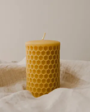 Honeycomb Beeswax Pillar Candle | Wholesale