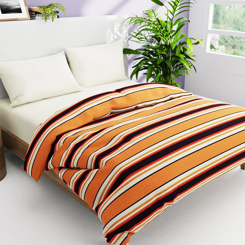 Indie Striped Cotton Comforter (Brown)  - 150 GSM