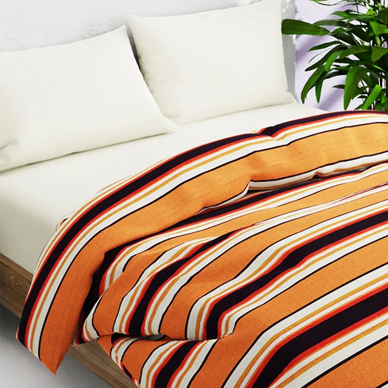 Indie Striped Cotton Comforter (Brown)  - 150 GSM