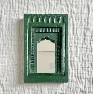 Infinite Art Decorative Wall Hanging Frames with Arched Designs, Set of 3, Green, Brown, Teal | Small 6 X 9 Inches Decorative Mirror (Green Torqus)