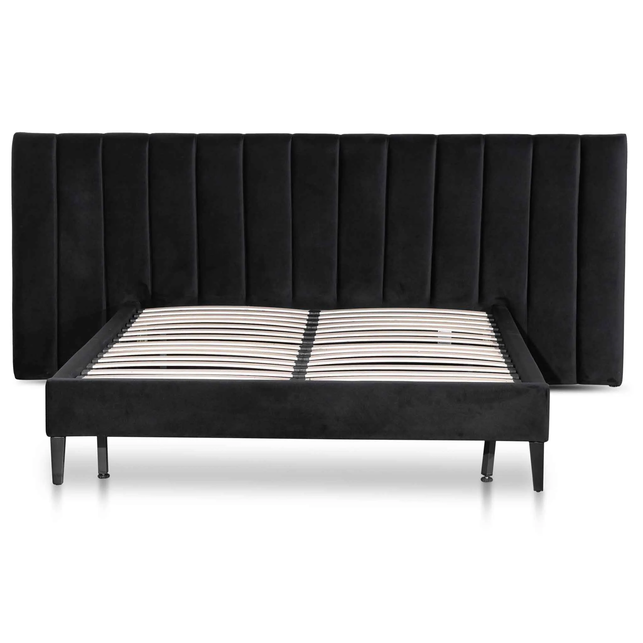 King Bed Frame - Black Velvet