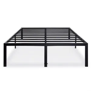 King size 18-inch High Rise Heavy Duty Metal Platform Bed Fame with Steel Slats