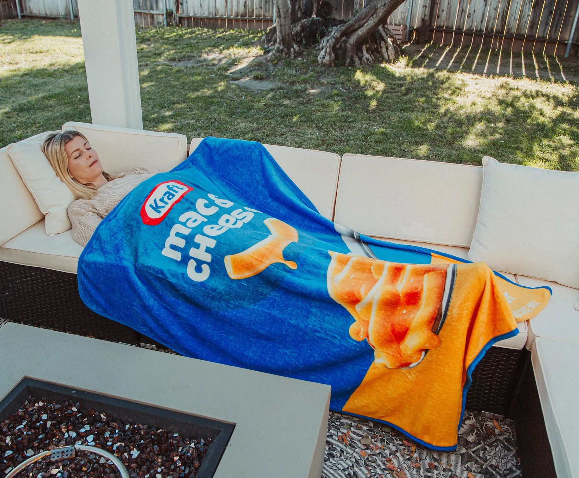 Kraft Macaroni and Cheese Fleece Throw Blanket | 45 x 60 Inches