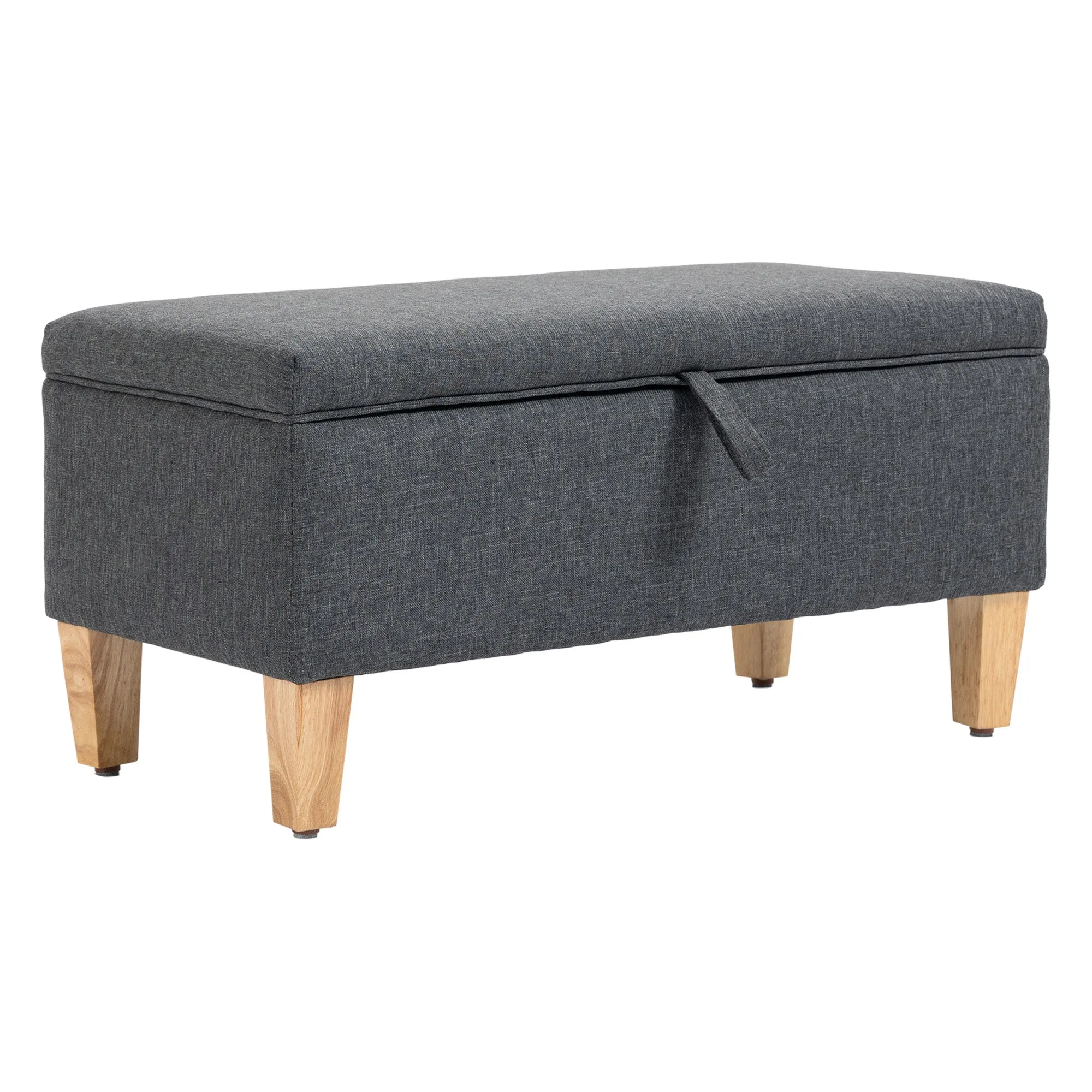 Linen-Look Storage Ottoman