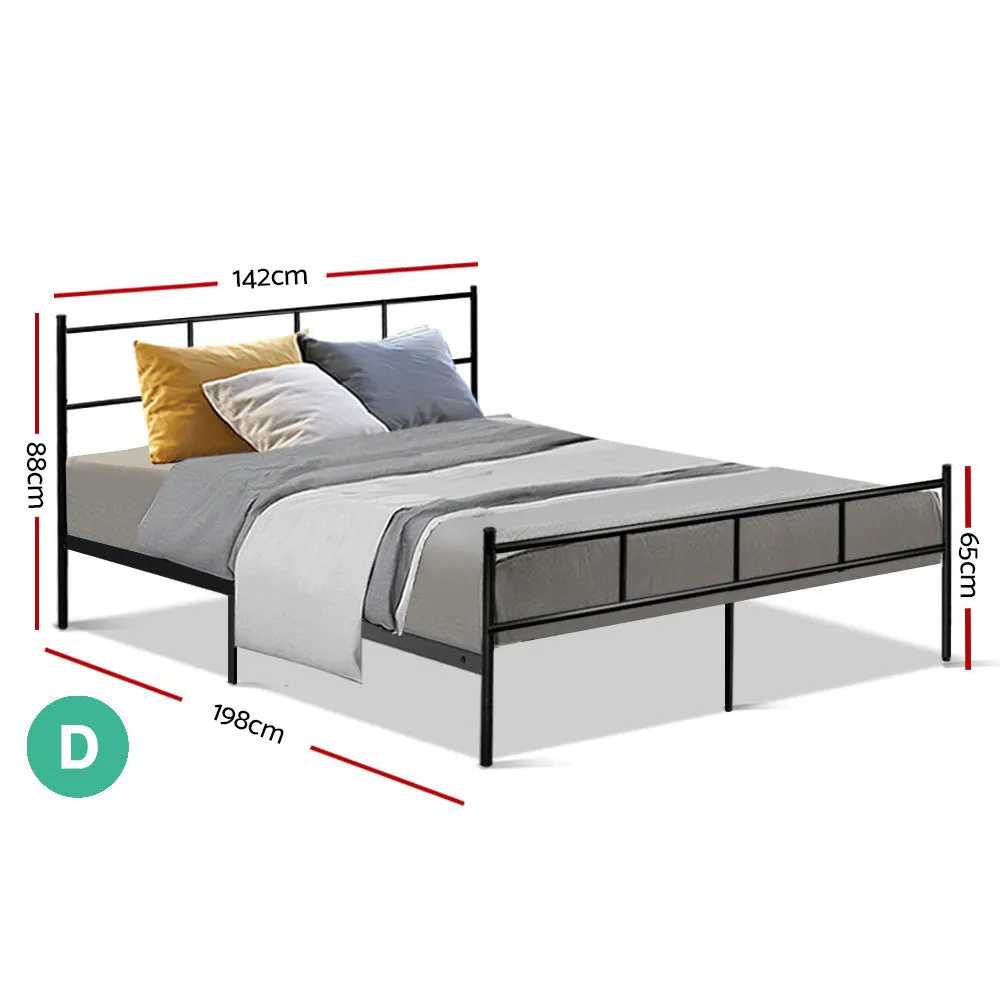 Luanda Metal Bed Frame Platform Foundation - Black Double