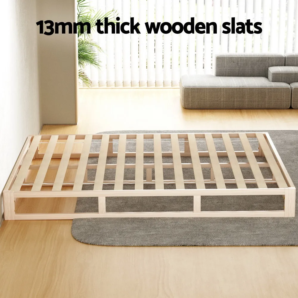 Malta Bed Frame Wooden Base Platform - Pine Queen