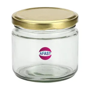 Medium Clear Glass Storage Jar with a Sleek Design for Home and Kitchen | 350 ML | 4 x 4 inches