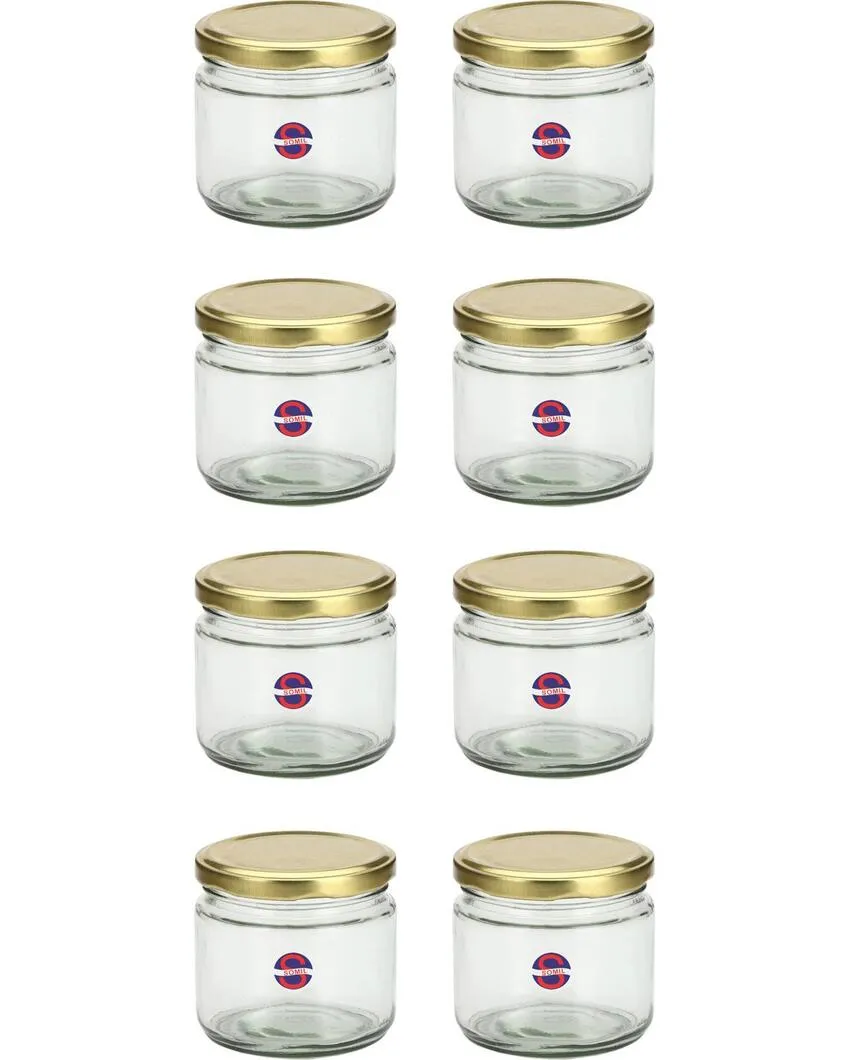 Medium Clear Glass Storage Jar with a Sleek Design for Home and Kitchen | 350 ML | 4 x 4 inches