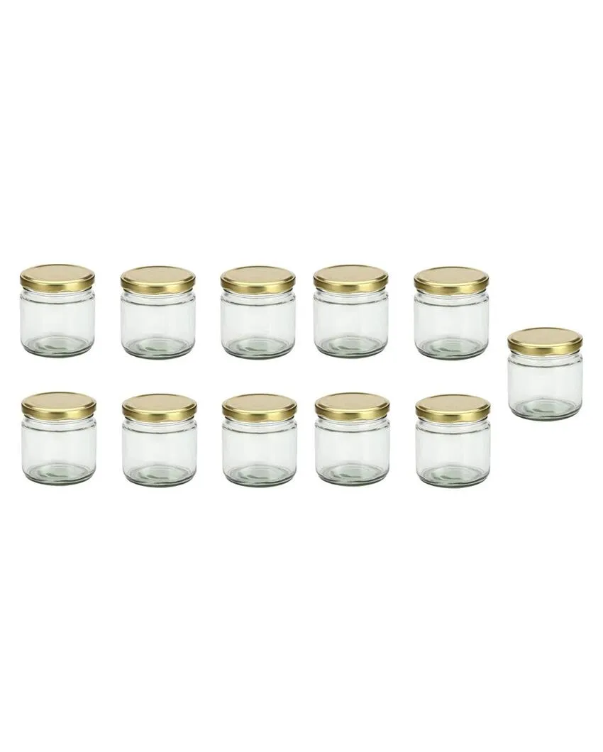 Medium Clear Glass Storage Jar with a Sleek Design for Home and Kitchen | 350 ML | 4 x 4 inches