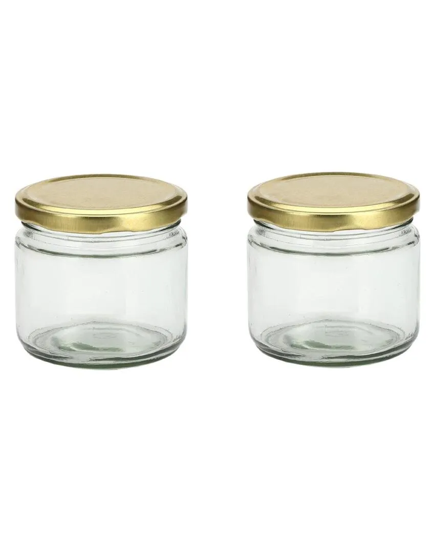 Medium Clear Glass Storage Jar with a Sleek Design for Home and Kitchen | 350 ML | 4 x 4 inches