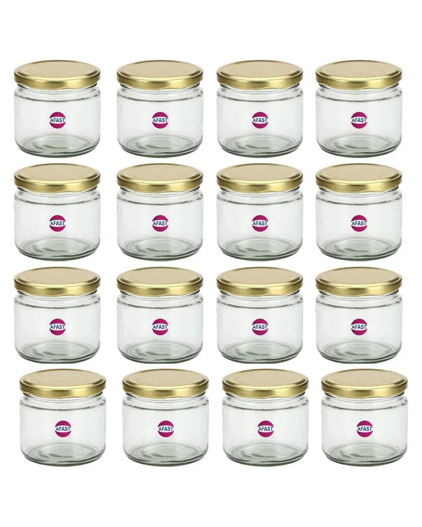 Medium Clear Glass Storage Jar with a Sleek Design for Home and Kitchen | 350 ML | 4 x 4 inches