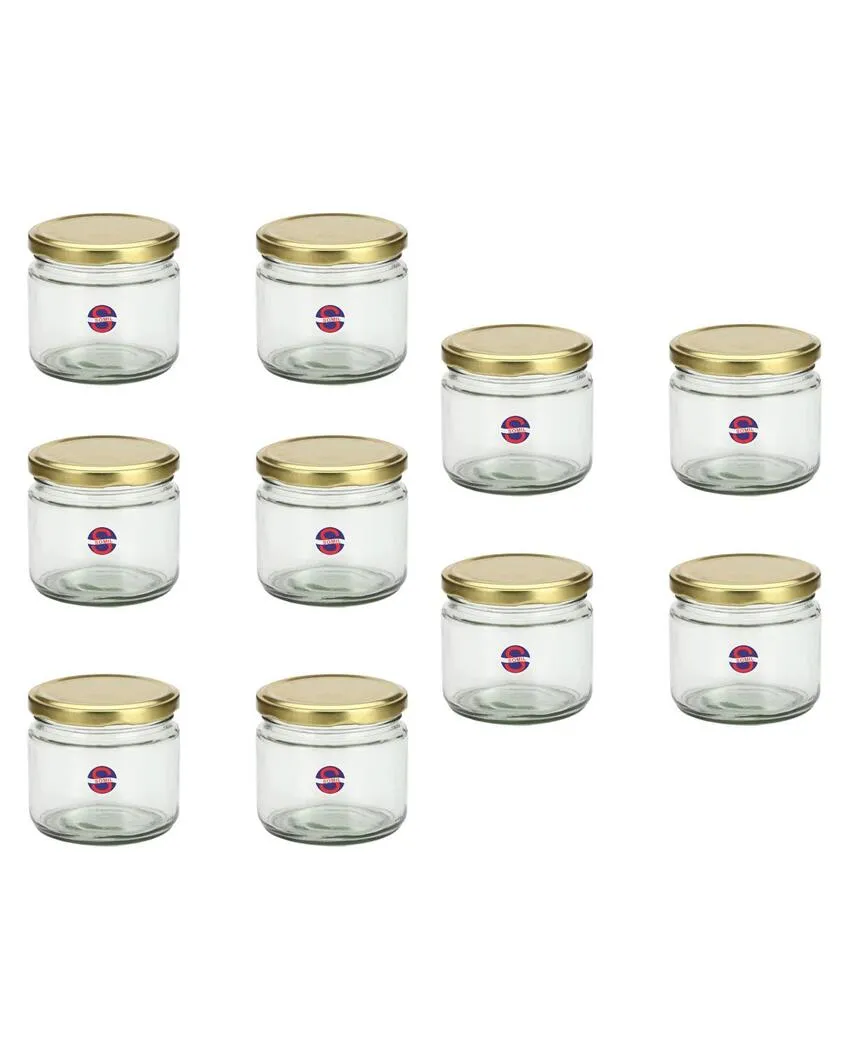 Medium Clear Glass Storage Jar with a Sleek Design for Home and Kitchen | 350 ML | 4 x 4 inches