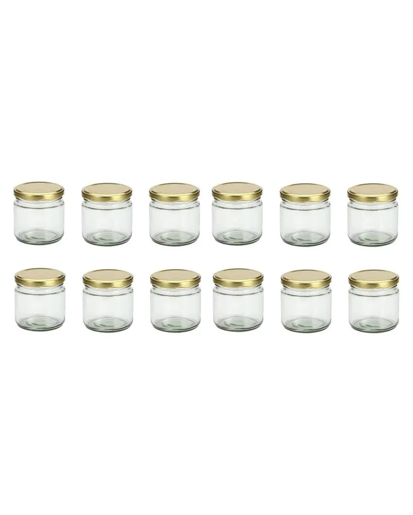 Medium Clear Glass Storage Jar with a Sleek Design for Home and Kitchen | 350 ML | 4 x 4 inches