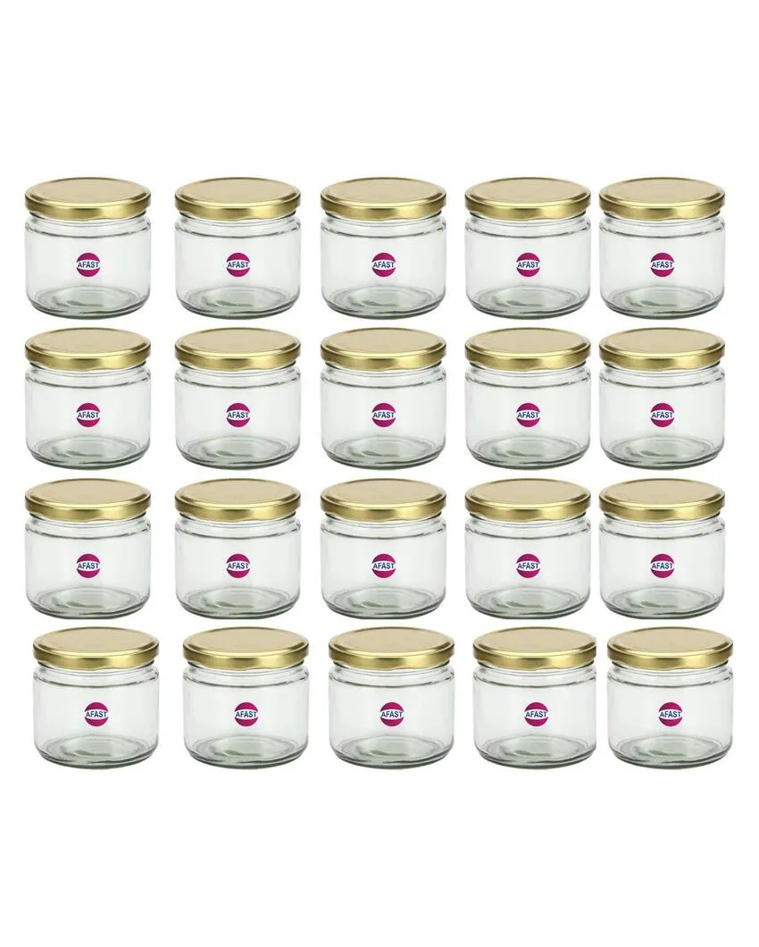 Medium Clear Glass Storage Jar with a Sleek Design for Home and Kitchen | 350 ML | 4 x 4 inches