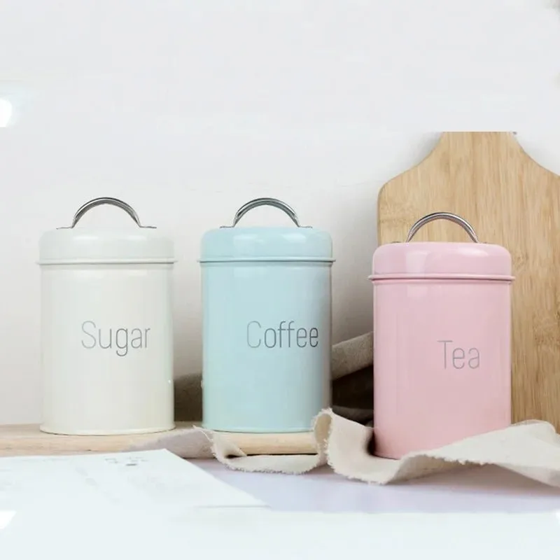 Metal Storage Jar for Tea Coffee Sugar