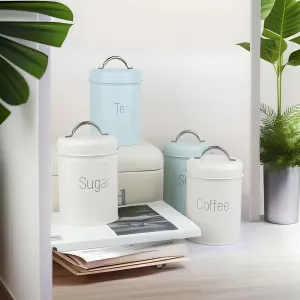 Metal Storage Jar for Tea Coffee Sugar