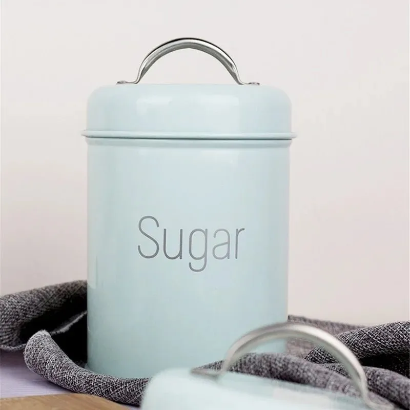 Metal Storage Jar for Tea Coffee Sugar