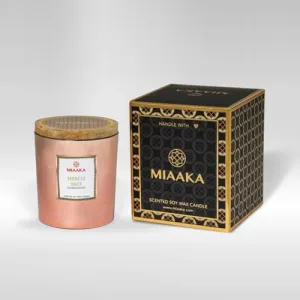 MIAAKA Gleaming Delight Glass Jar Hand Poured Scented Candle Myrtle Mist Fragrance