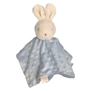 Minky Blue Bunny Personalised Baby Comforter