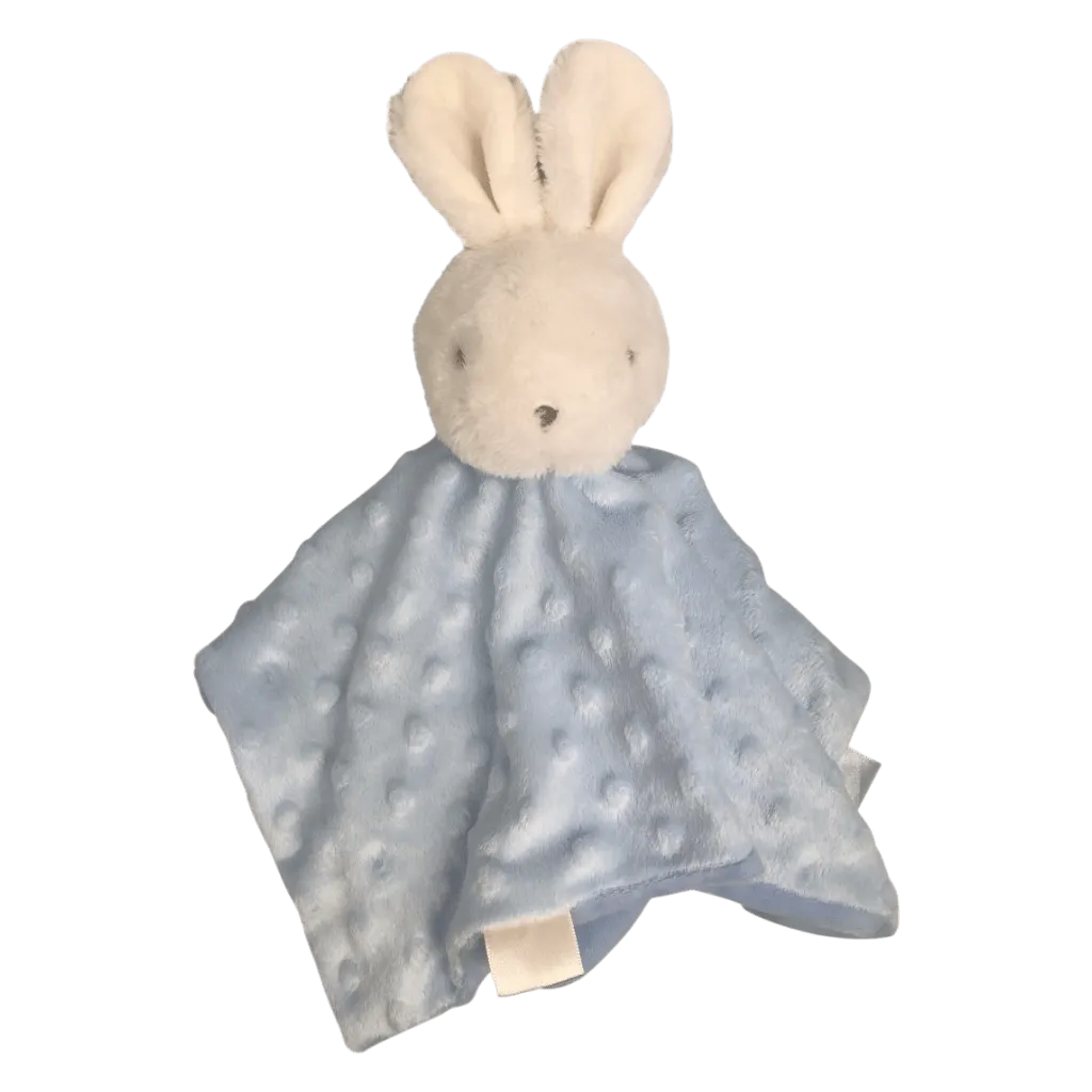 Minky Blue Bunny Personalised Baby Comforter