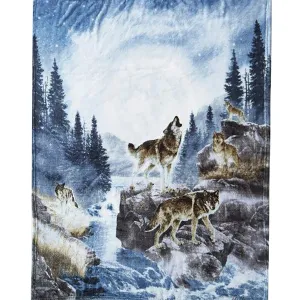 Moon Wolf Throw Blanket DBF5255