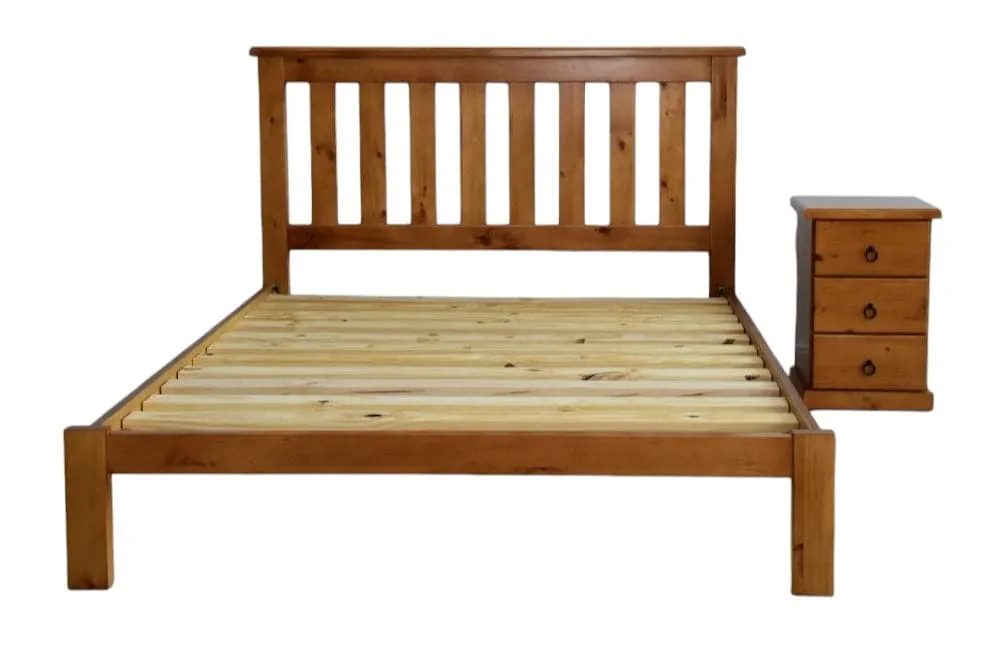 Nadia Rustic Bed Frame Solid Pine Wood