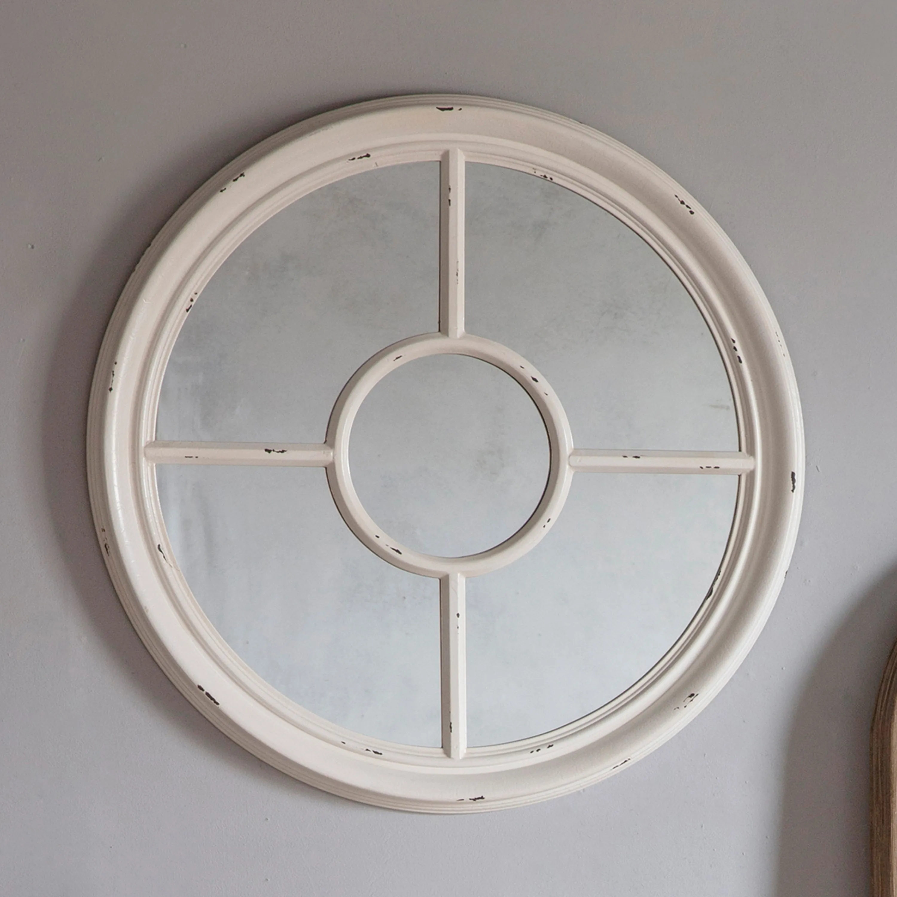 Nautical Crackle Porthole Mirror