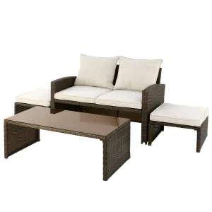 Norton Collection 4-Piece All-Weather Wicker Conversation Set