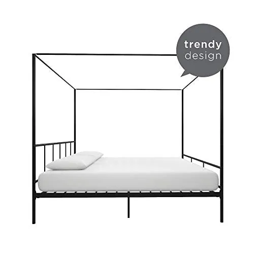 Novogratz Marion Canopy Bed Frame, Black, King