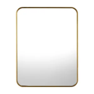 Oikiture Wall Mirrors Rectangle Makeup Mirror Metal Frame 65x50cm Gold