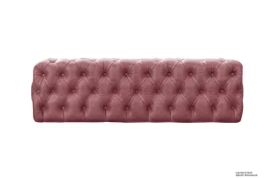 Oliver Buttoned Leather Ottoman - Bordeaux