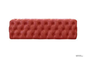 Oliver Buttoned Leather Ottoman - Red