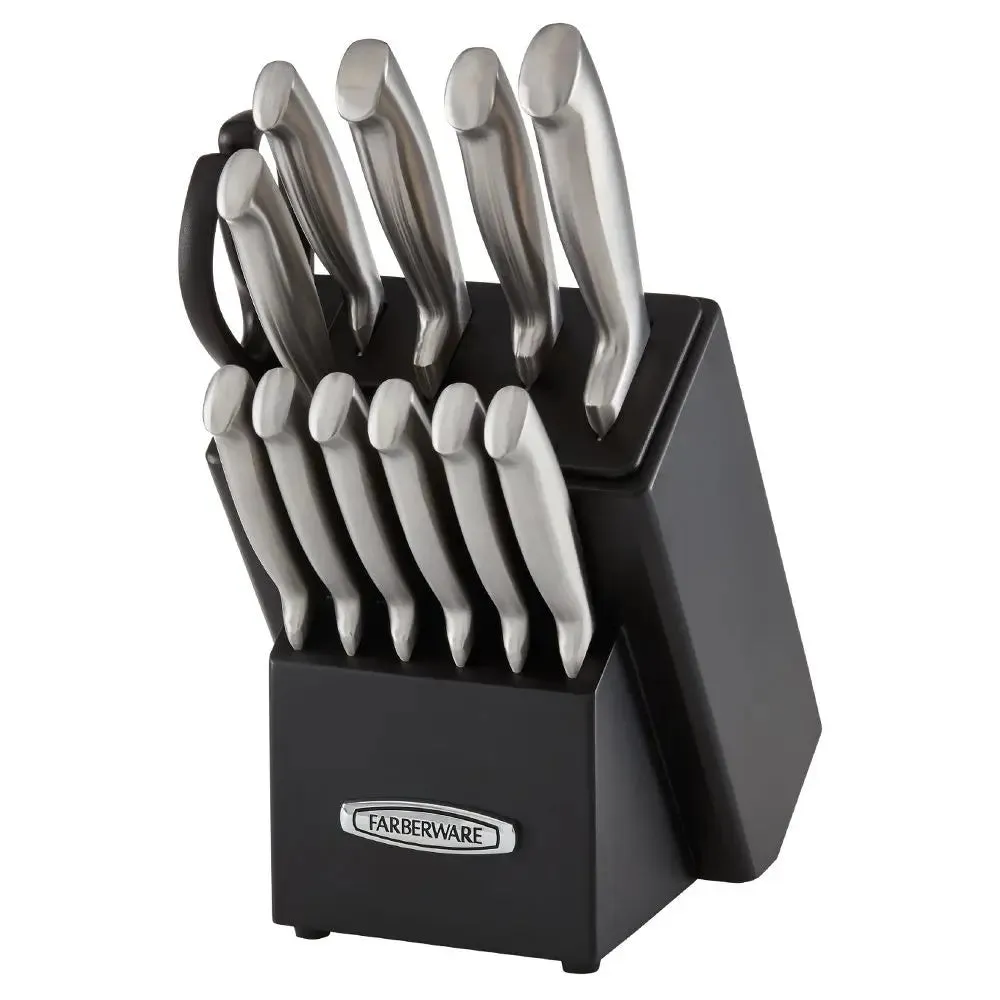 Open Box - Farberware 13 Pc Self Sharpening Hollow Handle Knife Block Set