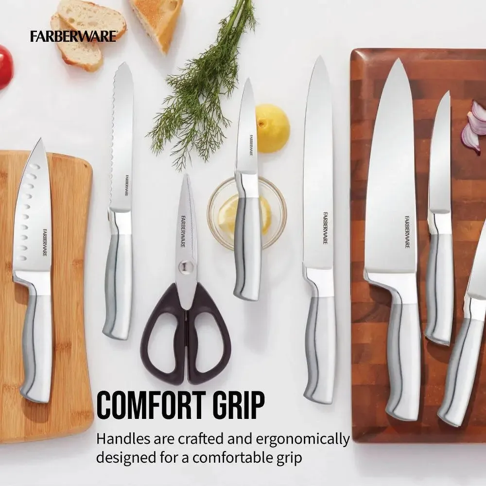 Open Box - Farberware 13 Pc Self Sharpening Hollow Handle Knife Block Set